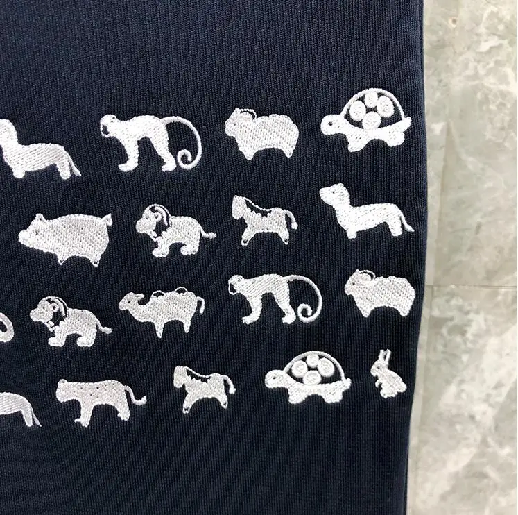 

TB THOM BULUO Brand Sweatpants Men Animal Embroidery Cotton Casual Sports Trousers Tracksuit Bottoms Jogger Track Pants