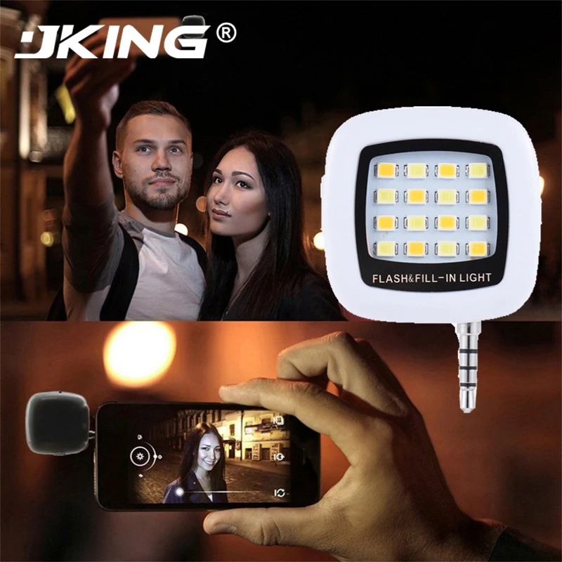 JKING 2019 Новый портативный Перезаряжаемый Selfie Flash СВЕТОДИОДНЫЙ светильник для