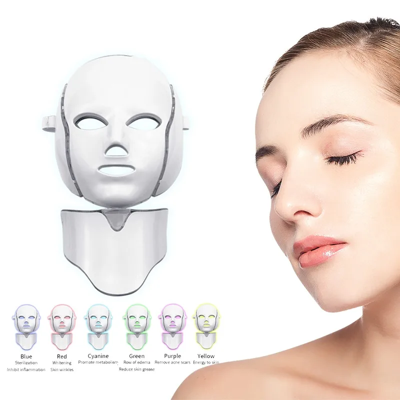 Красота светодиодный маска для лица фотон лицевая 7 видов цветов светильник