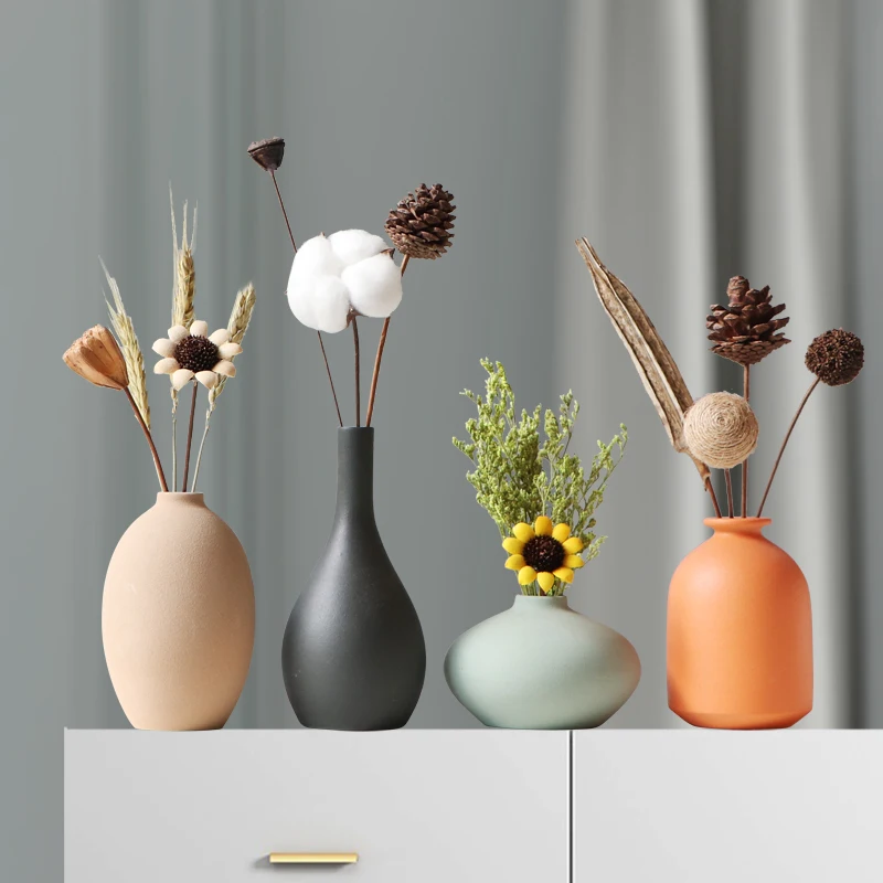 

Vase Ceramic Vases Nordic Style Flower Vase Dried Flower Creative Living Room Decoration Aesthetic Room Decor pot de fleur