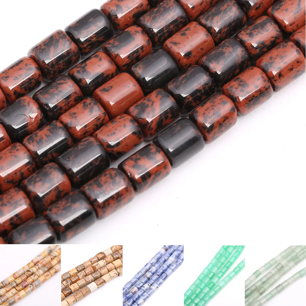 

Круглые цилиндрические бусины из натурального камня, 22 цвета, свободные промежуточные бусины для изготовления самодельные Украшения, Аксе...