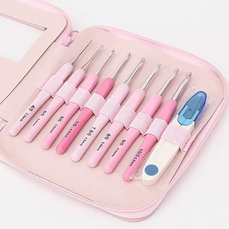 Набор крючков для вязания крючком в 2 стилях инструменты шитья пряжи из ПУ