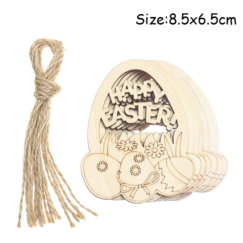 

Happy Easter Wooden Decoration Pendant Wood Egg Bunny Hanging Crafts Ornaments for Easter Party Easter Ornament for wielkanoc