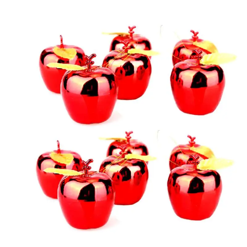 

24 шт./лот позолоченный Рождественский кулон с яблоком Рождественская елка украшение кулон рождественские украшения