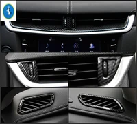 yimaautotrims auto accessory dashboard air conditioning outlet vent cover trim carbon fiber abs fit for cadillac xts 2015 2019
