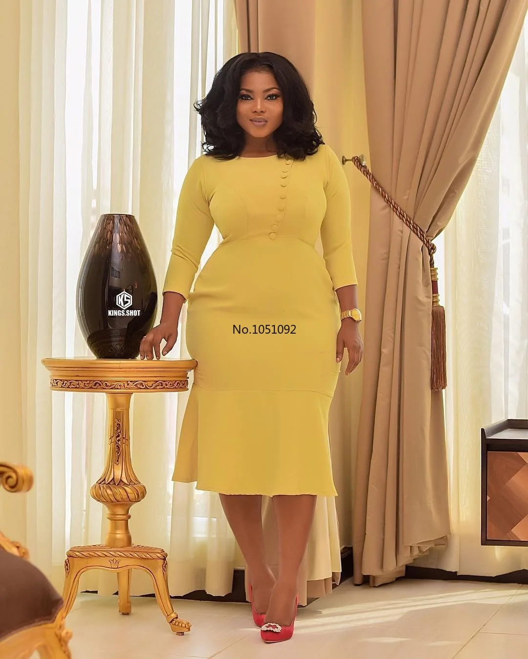 Женское элегантное офисное платье большого размера модное однотонное