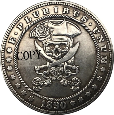 

Никелевая монета Хобо 1890-CC, США, доллар Моргана, тип копии 163