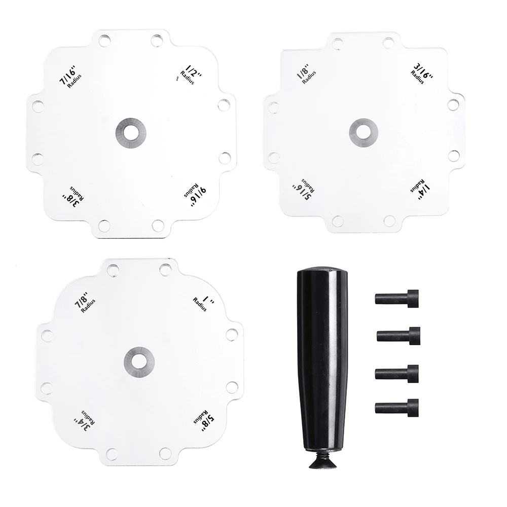 

1/8 to 1 Inch Radius Quick Locator Jig ABS Practical and Durable Router Table Bit R Angle Corner Jig Templates Wood Routers Set