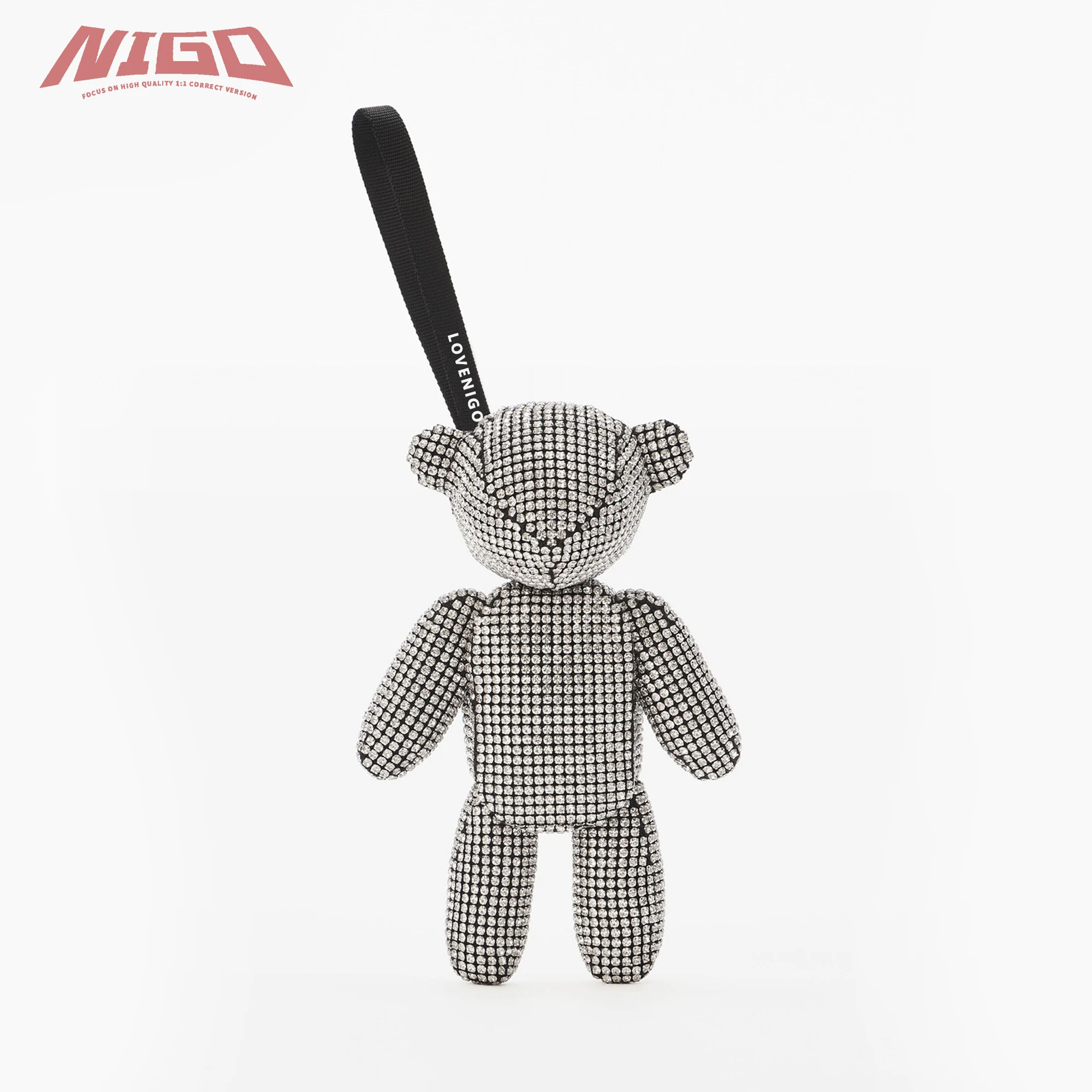 

NIGO Ms 21ss Bear Crystal Embellished Mesh Canvas Clutch Bag Bags#nigo59828