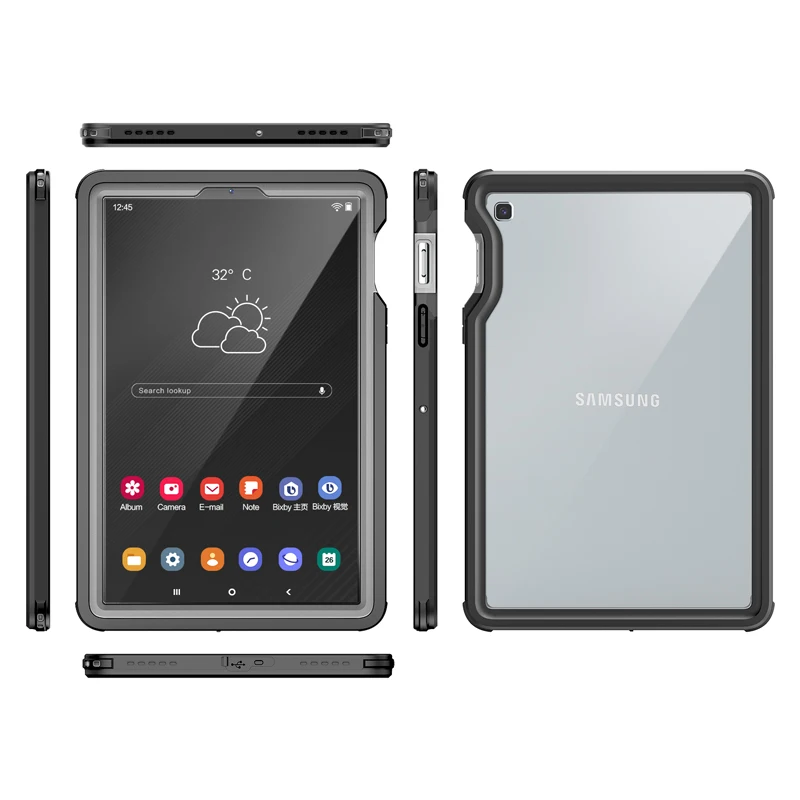 

Pad Case For Samsung S3 9.7" S4 10.5" S5e Silicone Shockproof Waterproof Screen 360 Degree Drop Protector Case Clear Back Cover