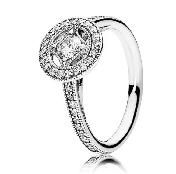 

925 Sterling Silver Pan Ring Vintage Allure Clear Cz Ring Stack For Women Wedding Gift Fine EuroPe Jewelry