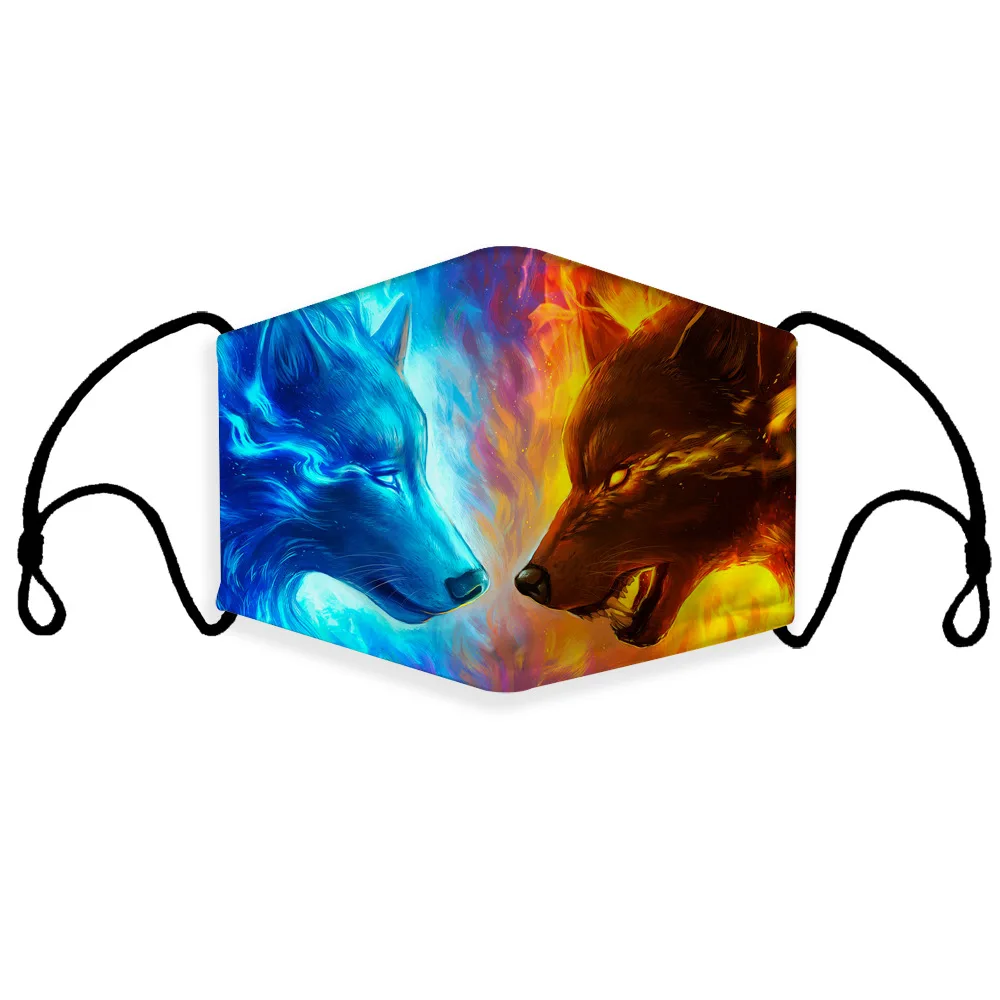 

EXCARGO Ice And Fire 3D Print Fashion Mask With Replaceable Filter Cotton Mask Women Autumn/winter PM2.5 Dust Mask Kids