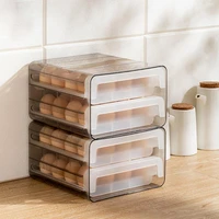32 grids eggs plastic dispenser airtight double layer egg holder plastic refrigerator food eggs box kitchen storage gadget