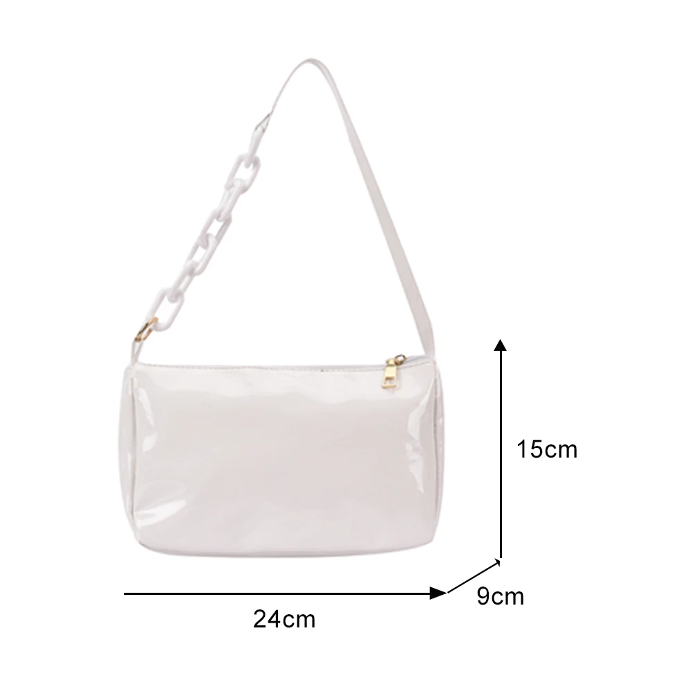 

Fashion Women PU Leather Shoulder Bags Pure Color Underarm Bag Casual All-matchElegant Ladies Chain Small Handbags Purse