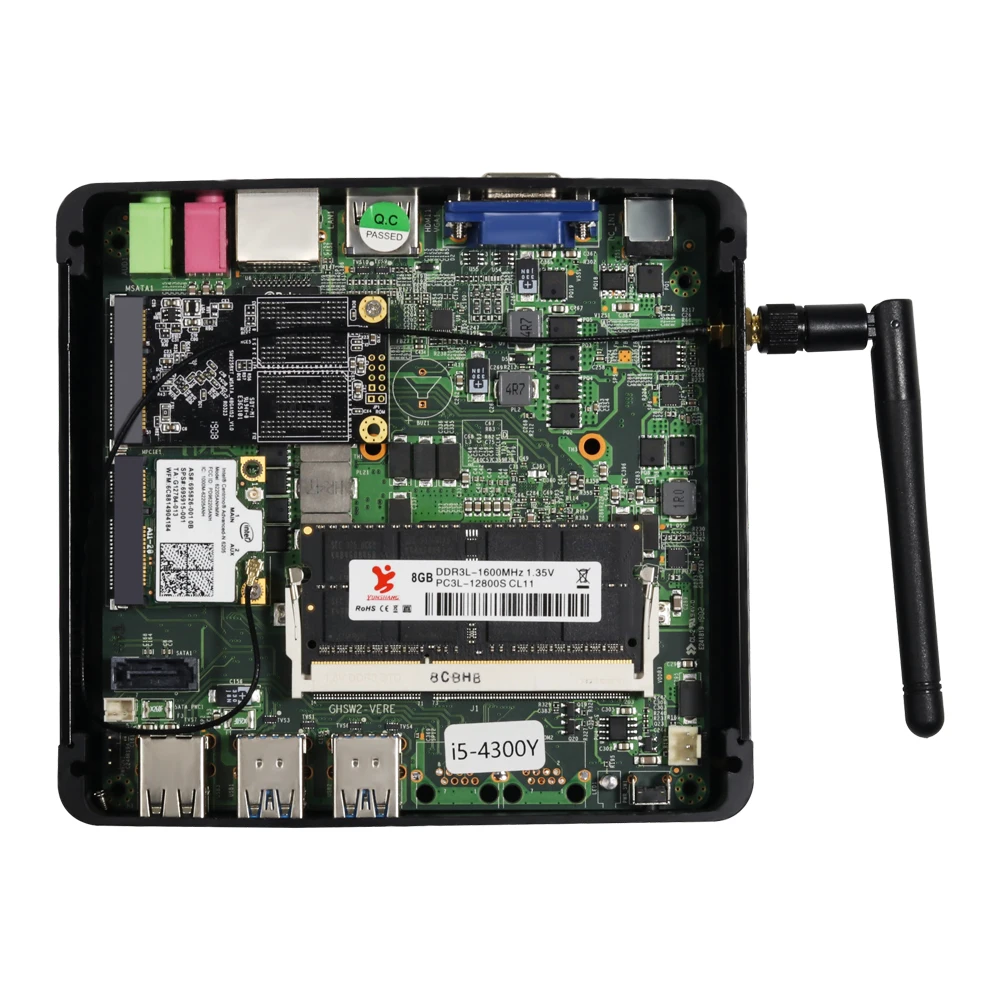 Мини-ПК Intel i7 4610Y i5 4210Y i3 4010Y HTPC, настольный микрокопьютер HDMI VGA 6xusb 300 м Wi-Fi Gigabit Ethernet Windows/Linux
