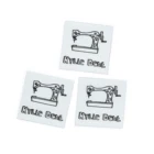 96 шт., металлические этикетки, логотип или текст на заказ, индивидуальный дизайн, наклейка с помощью утюга, этикетка с именем из органической хлопчатобумажной ткани, швейная машина (YT200)