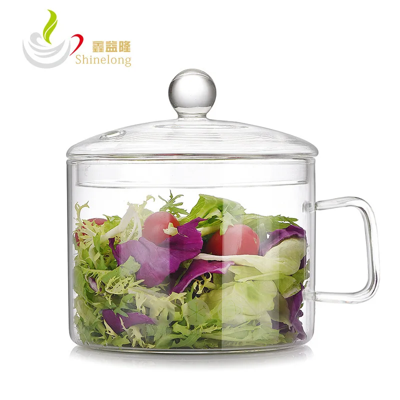 

Transparent salad bowls with glass bowls for home use can be customized by wholesale creative microwave bowls with instant