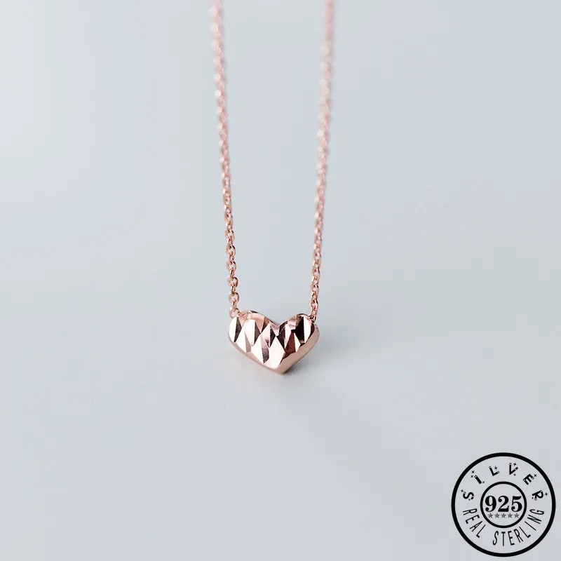 925 пробы серебристый неправильной формы маленькое сердечко заявление ожерелье