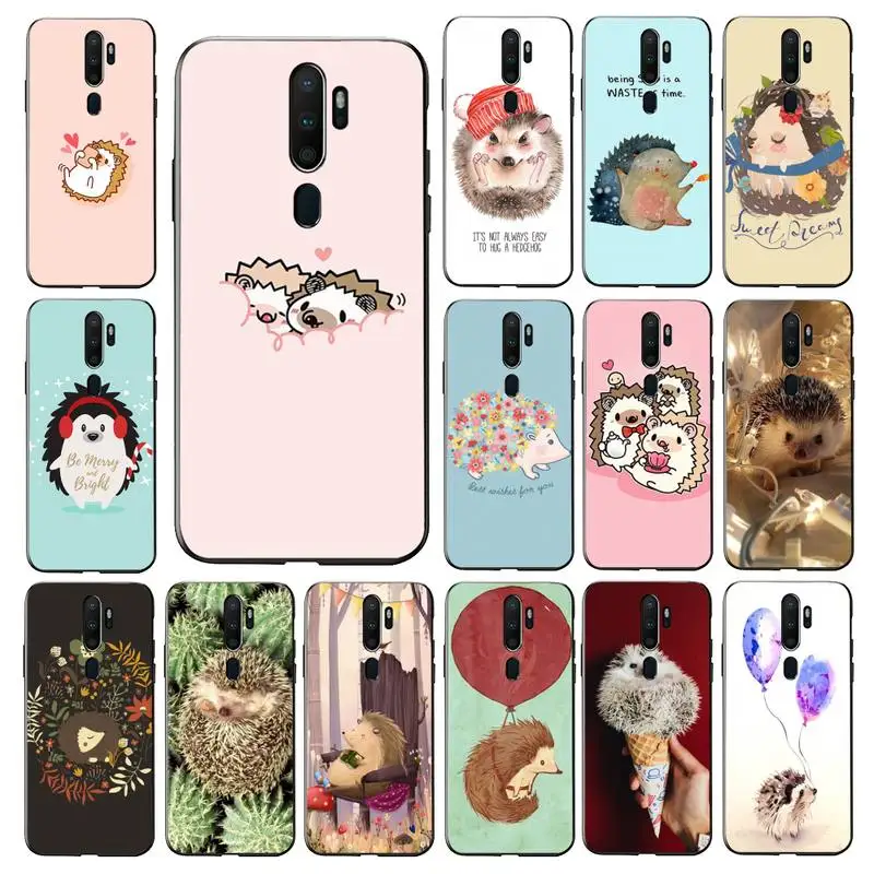 

YNDFCNB Hedgehog Phone Case for Vivo Y91C Y11 17 19 17 67 81 Oppo A9 2020 Realme c3