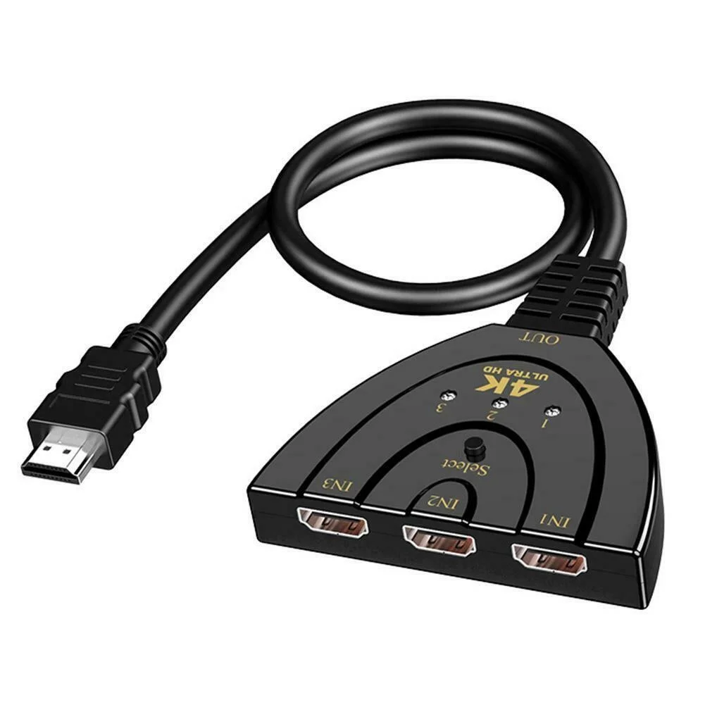 

HDMI switch three in one out 4K HDMI pigtail converter HDMI switch