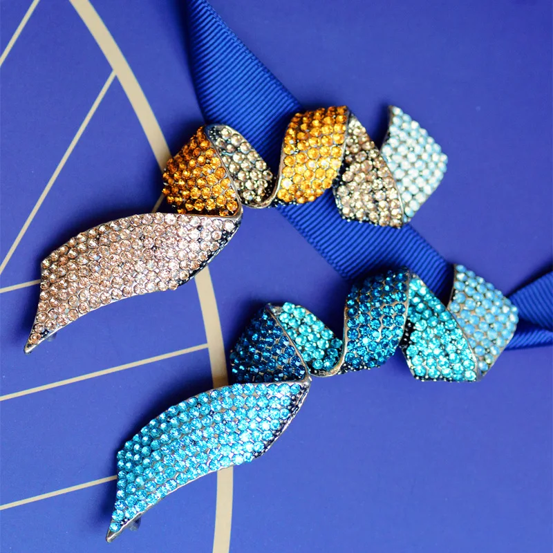 KingDeng Брошь Горный Хрусталь Лента Броши Персонализированные Bling Мужские