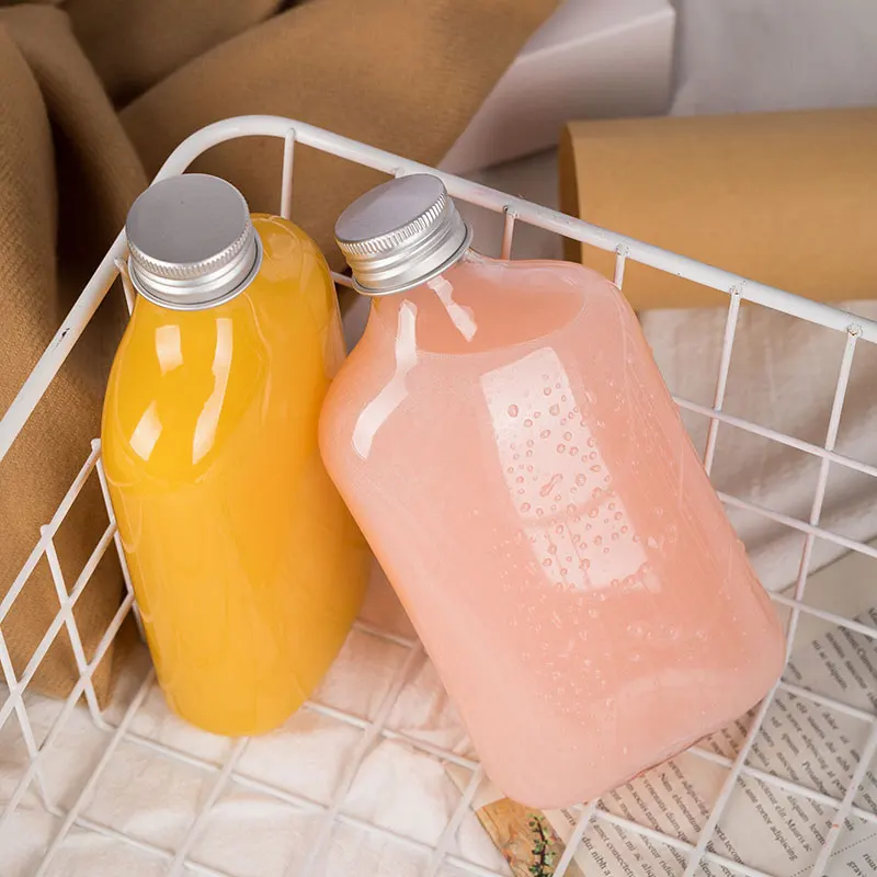 

10 sets High quality 350m thick plastic cold brew tea small wine bottle juice cup cold drink milk tea ice coffee cup with lid