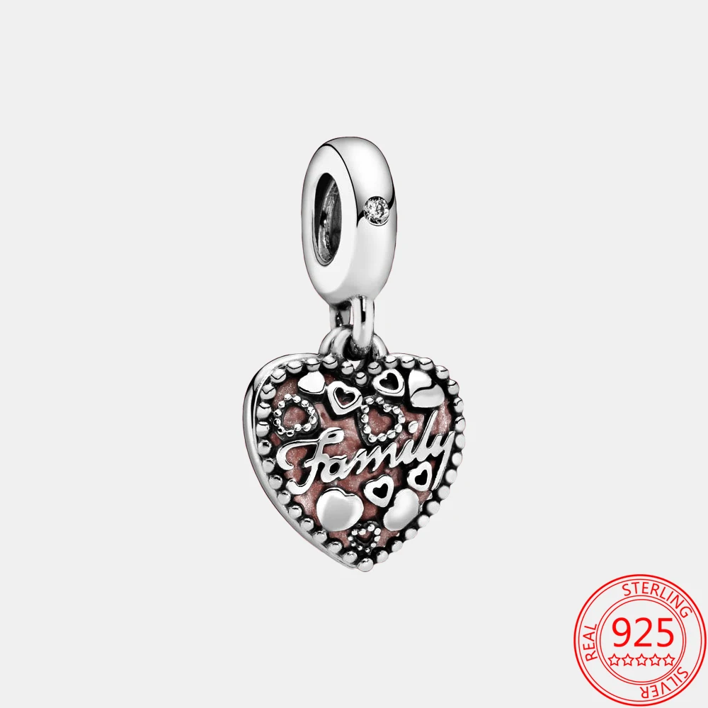 

Новый 925 стерлингового серебра любовь делает Семья Сердце подвеска в форме к оригиналу Pandora, браслет, ожерелье для женщин, ювелирное изделие,...