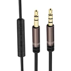 Аудиокабель с разъемом 3,5 мм и штекером 3,5 мм, кабель Aux штекер-штекер с микрофоном для регулировки громкости для iPhone, Samsung, автомобильные наушники
