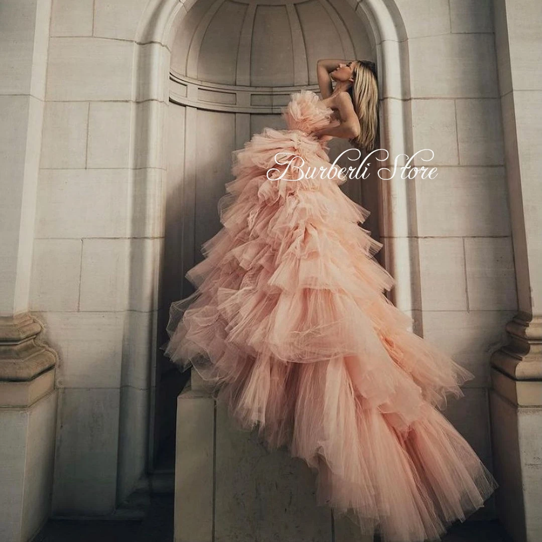 Милое розовое платье без бретелек фатиновые платья для выпускного вечера