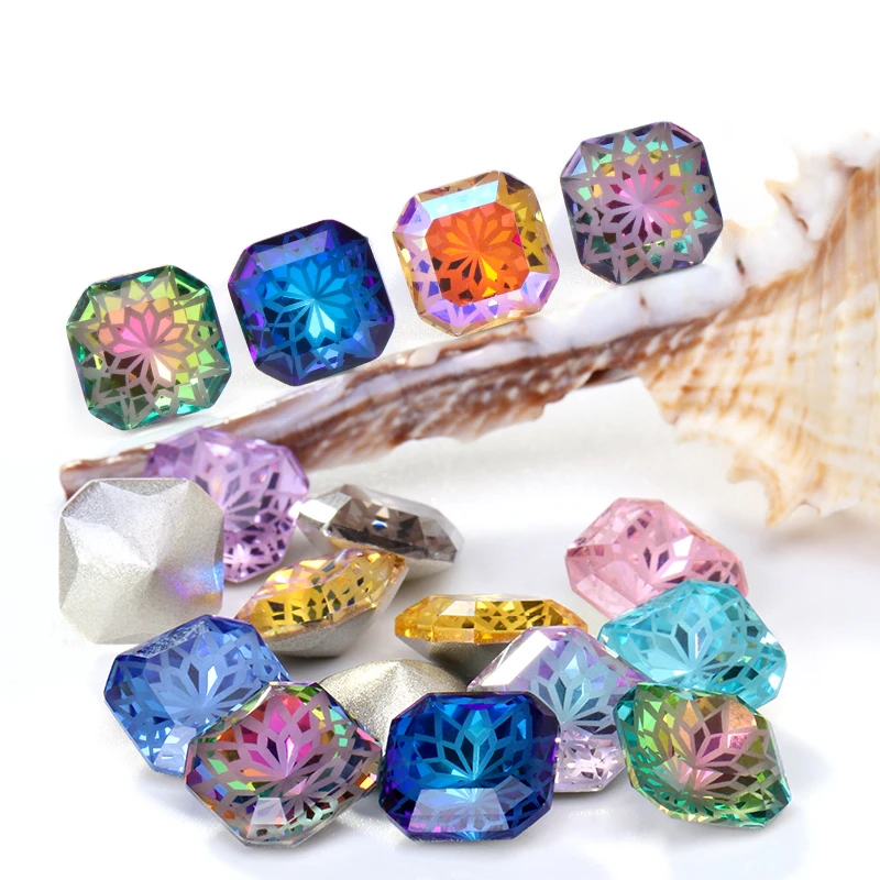 

10/14mm Square Rhinestone Gemstone Flower Diy Crafts Accessory Crystals Stones Shiny Strass Decoration Super Glass Jewelry