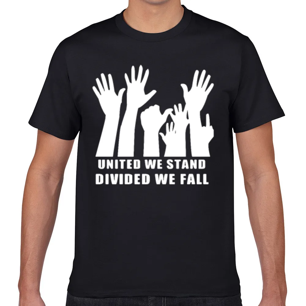 Футболка мужская с надписью we stand divided fall короткий топ Geek XXXL | Мужская одежда