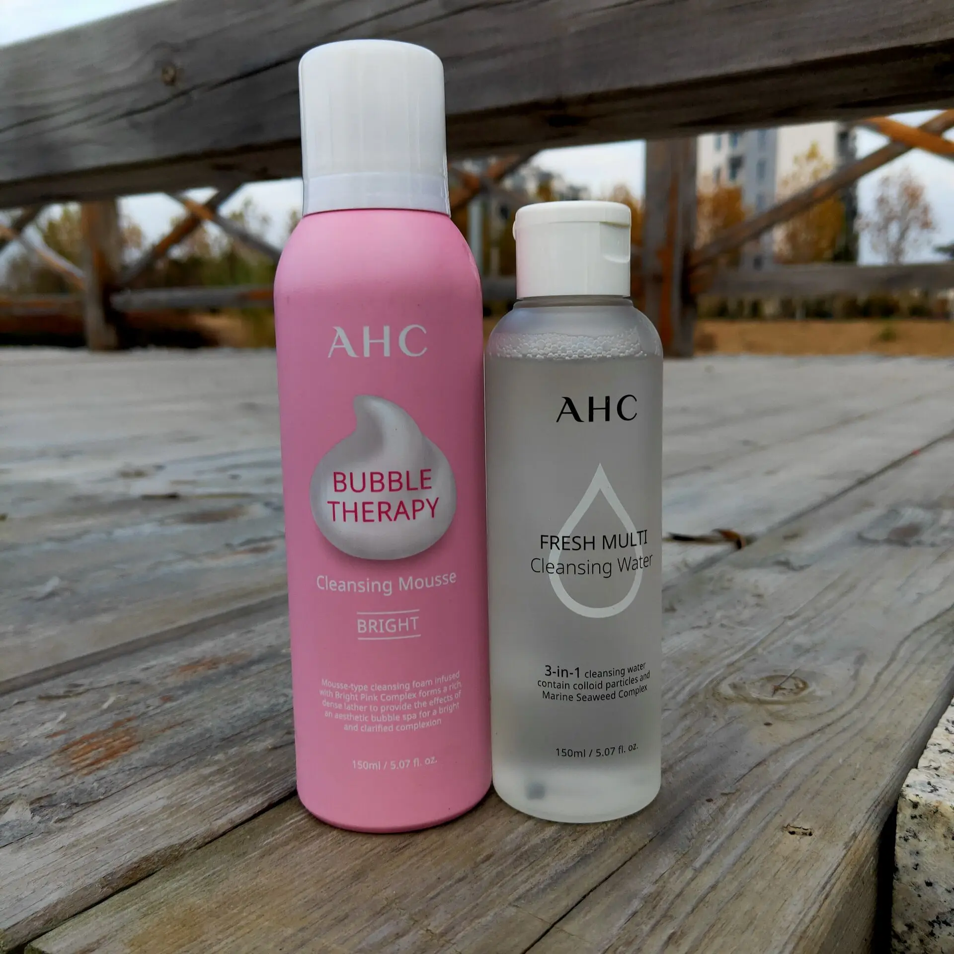 

AHC BUBBLE THERAPY CLEANSING MOUSSE foam 150ML+ FRESH MULTI CCEANSING WATER 150ML brightening skin Face Cleaning set