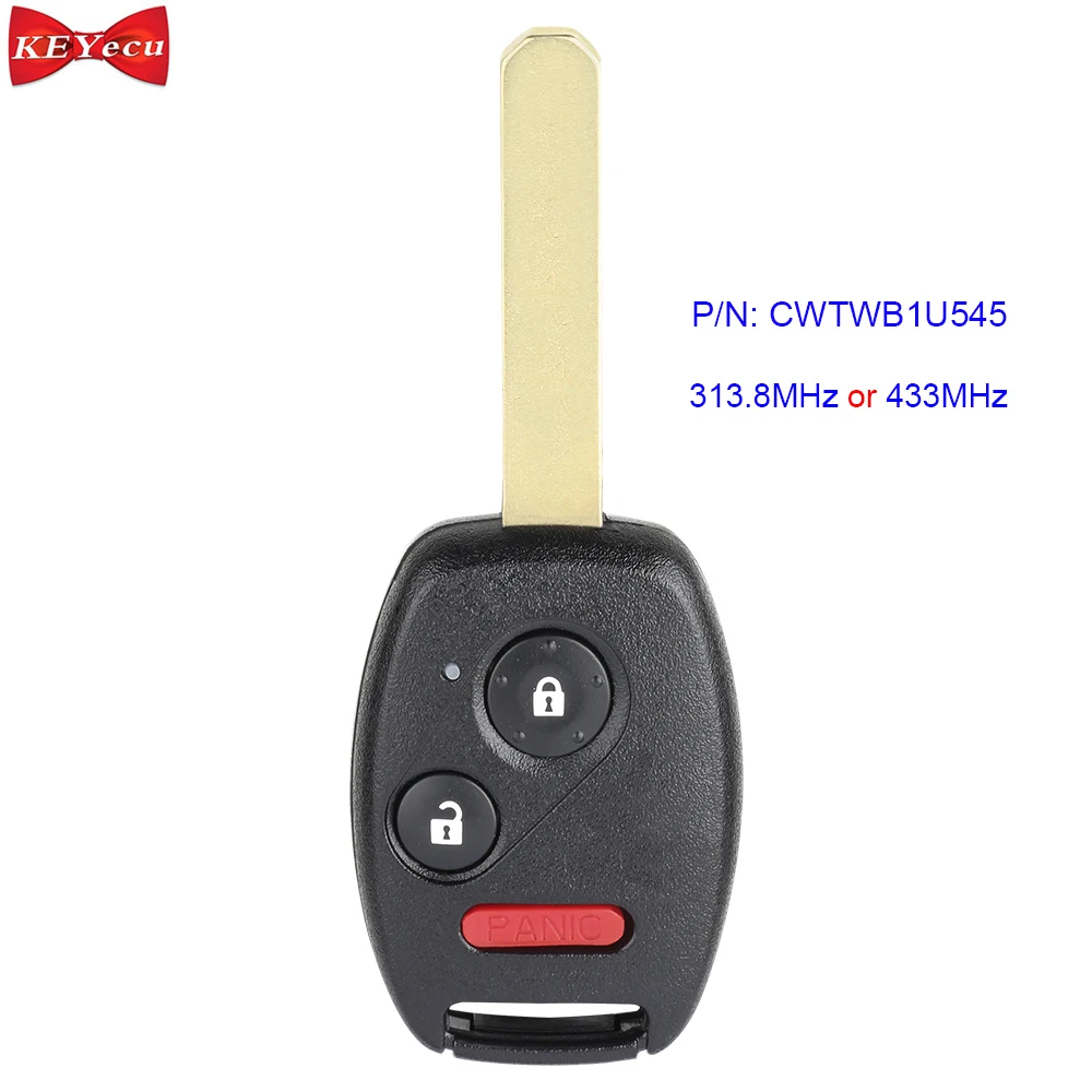 KEYECU для Honda Pilot 2005 2006 2007 2008 313 8 МГц/433 МГц идентификатор FCC: CWTWB1U545 CWTWBIU545|Ключ от авто| |