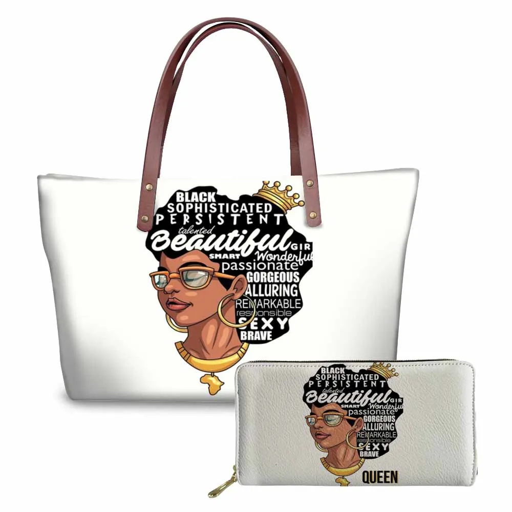 YQ3606ALZ21 FORUDESIGNS бренд класса люкс дизайн Сумки женский, черный арт в африканском стиле, для девочек, 2 предмета в наборе, шт./компл. ручная сумка& кошелек женские сумки с верхней ручкой - Цвет: YQ3606ALZ21