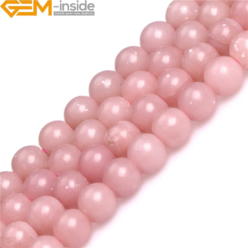 Натуральный ААА класса круглый розовый опал бусины для изготовления ювелирных