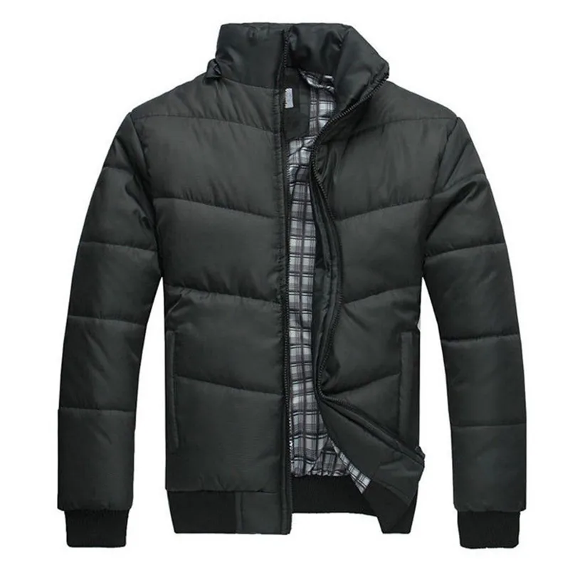 Мужская зимняя куртка с капюшоном черная пуховик теплая верхняя одежда стеганое