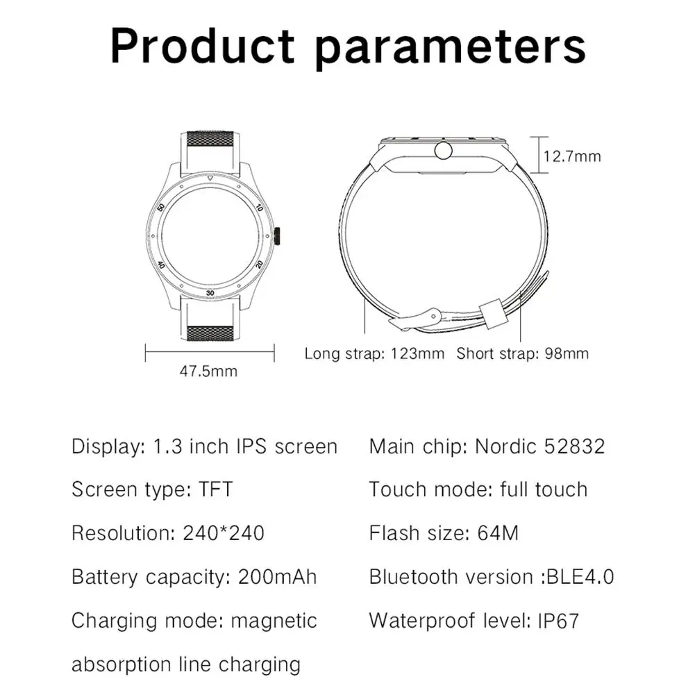 

S6 Smart Watch Practical Operation Simple Conveninently Alarm Clock Remote Camera Call Message Reminder Sport Bracelet