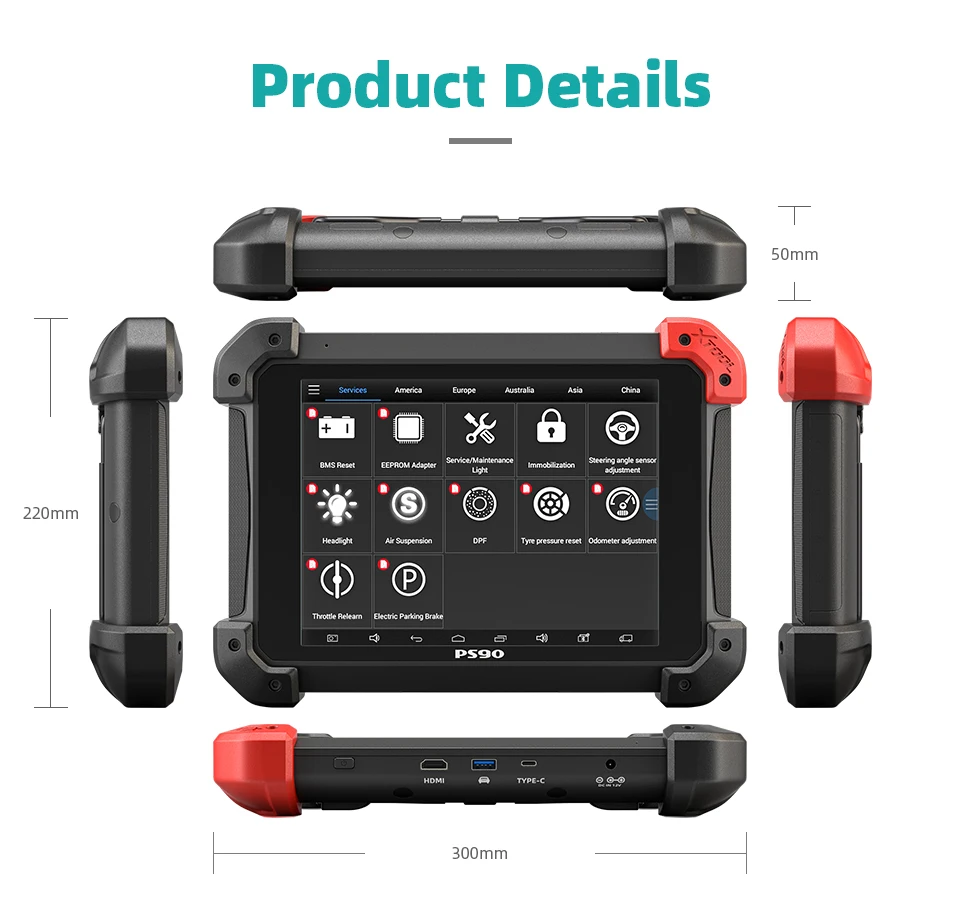 XTOOL PS90 автомобильный OBD2 автомобильный диагностический инструмент с ключом программист/одометр корректор/EPS поддержка мульти модели автомобилей с Wifi/BT