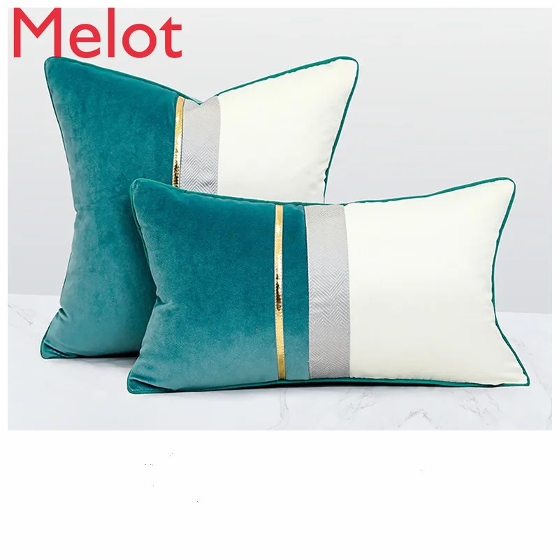 High-End Thickening Wool Square Cushion Pillow Soft Waist Support Printing Velvet Pillow Simple Decorative Cushion