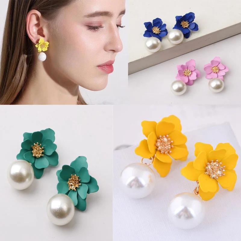 2019 сладкий цветок искусственная груша висящие серьги шпильки для женщин девочек