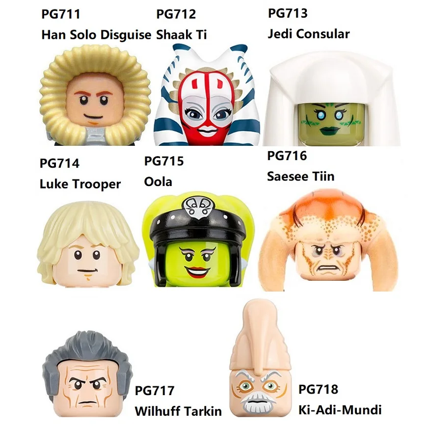 PG8051 Han Solo Маскировка Wilhuff Tarkin Saesee Tiin Ki Adi Mundi Shaak Ti конструктор люк Ола мини