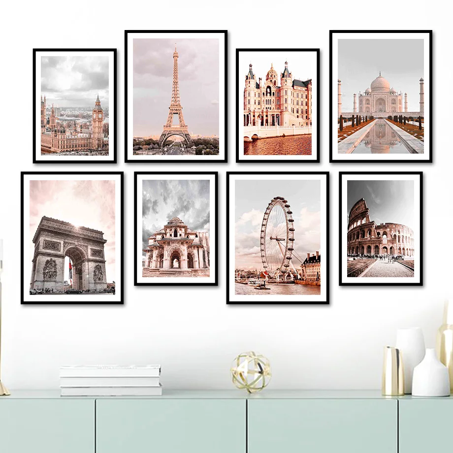 

World City Landscape Paris Rome London Wall Art Canvas Painting Nordic Posters And Prints Wall Pictures For Living Room Decor
