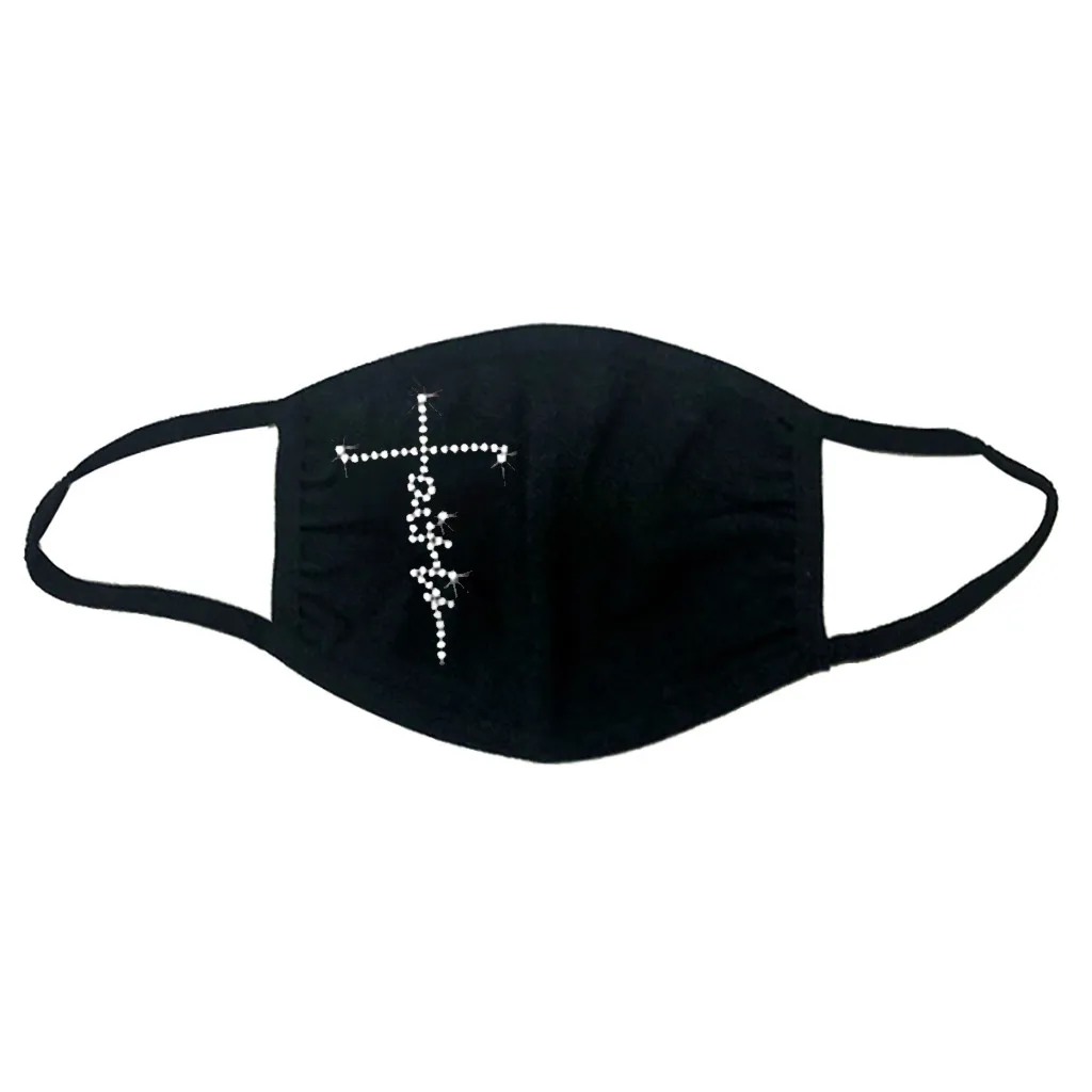 

masques faciaus 1 pcs black fashion mask women men cotton print mask breathable face mascara reusable windproof face mask unisex