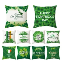 green pillow case living room decor sofa pillow case st patricks day decorative cushion cover clover green hat print cushion