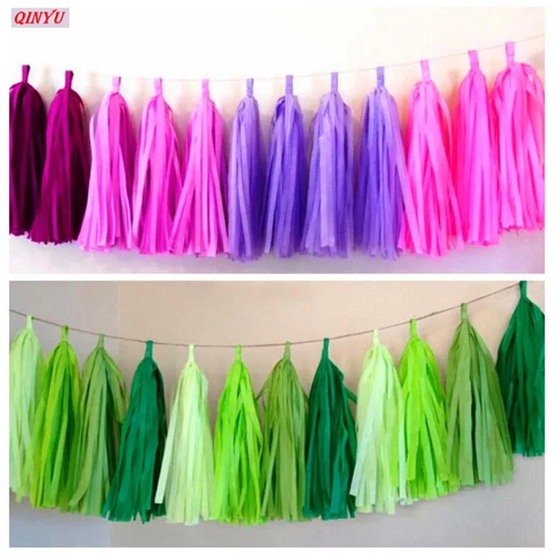 5 шт./лот гирлянда из папиросной бумаги с кисточками для свадебного украшения