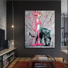 Картина маслом на холсте Розовая пантера
