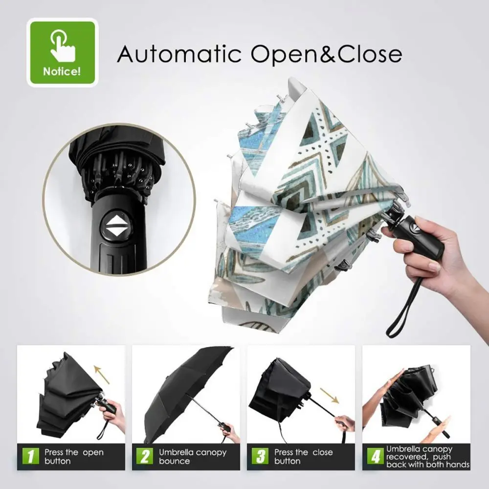 Offerte Ombrello Portatile Pieghevole Antivento Automatico Antivento Piuma E Triangolo Per Uomo Donna