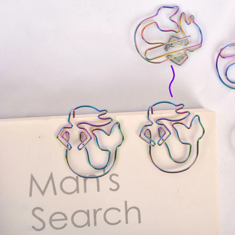

8pcs Colorful Paper Clips Cartoon Mermaid Animal Shape Clips for Office School