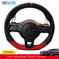 customize diy suede leather car steering wheel cover for volkswagen golf 6 gti mk6 vw polo gti scirocco r passat car interior