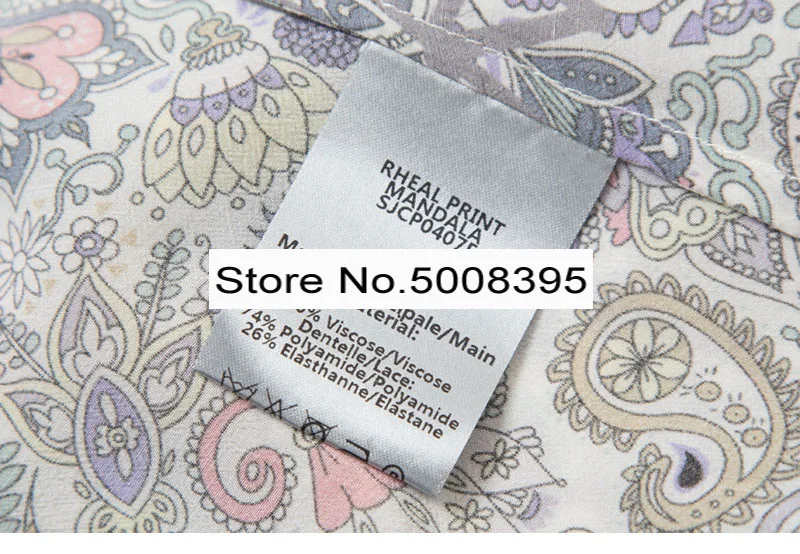 [ElfStyle] Женская цветная майка с принтом пейсли кружевная вышивка v образный вырез